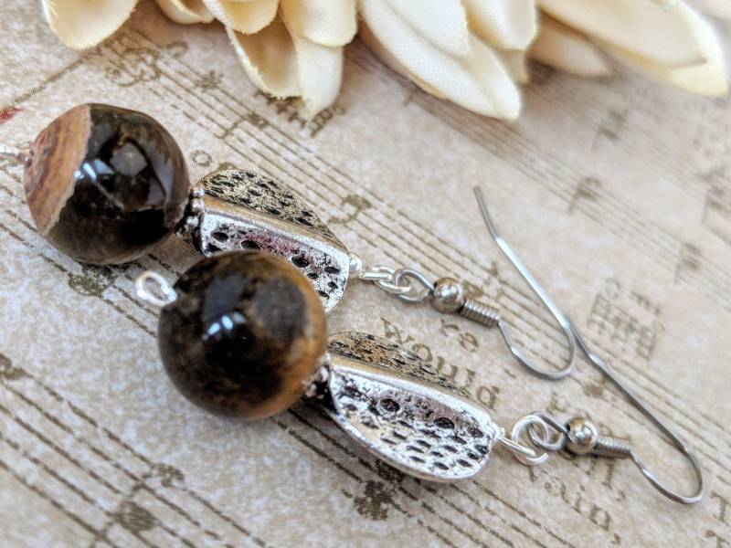 Sterling Silber Jaspis Ohrringe, Boho Ohrringe Baumeln, Chakra Metaphysical Shops Geschenk Für Sie, Aura Reinigung Stein Perlen Schmuck von TheJeweledElephants