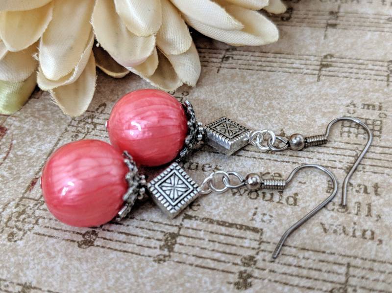 sterling Silber Ohrringe Rosa, Zinn Ohrringe, Nicht Durchbohrte Für Sie, Hypoallergen, Perlmutt Schmuck Umweltfreundliches Geschenk von TheJeweledElephants