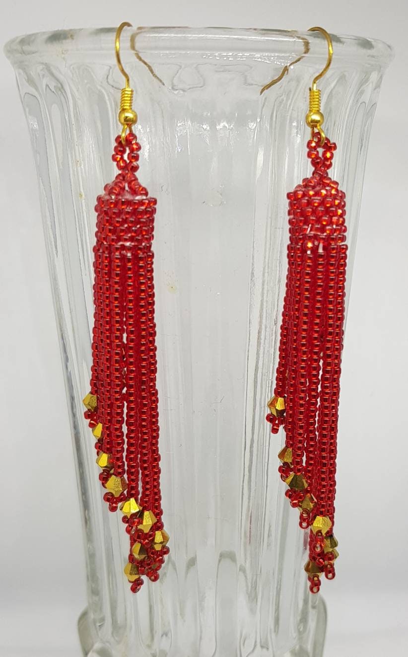 Handgefertigte Ohrringe, Rote Valentinstag Ohrring Handgefertigte Ohrringe, Rote Valentinstag Ohrring von TheJewelleryPalace