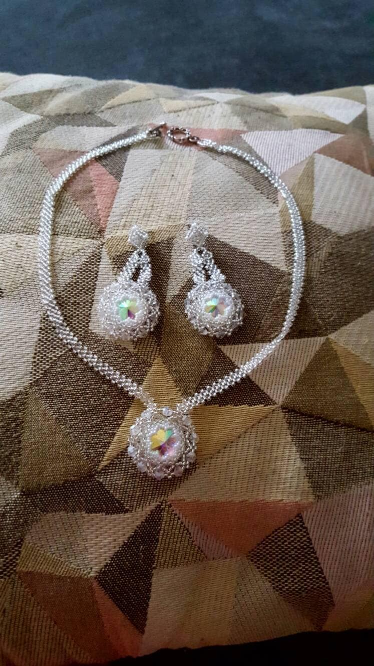 Handgemachte Artikel; Anhänger Halskette Weiß Perlenkette; von TheJewelleryPalace