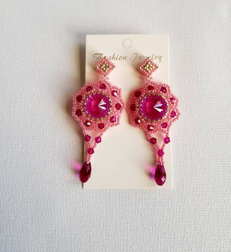 Swarovski Ohrring; Knall Rosa Blumen Blitz Swarovski Ohrring; Knall Rosa Blumen Blitz von TheJewelleryPalace