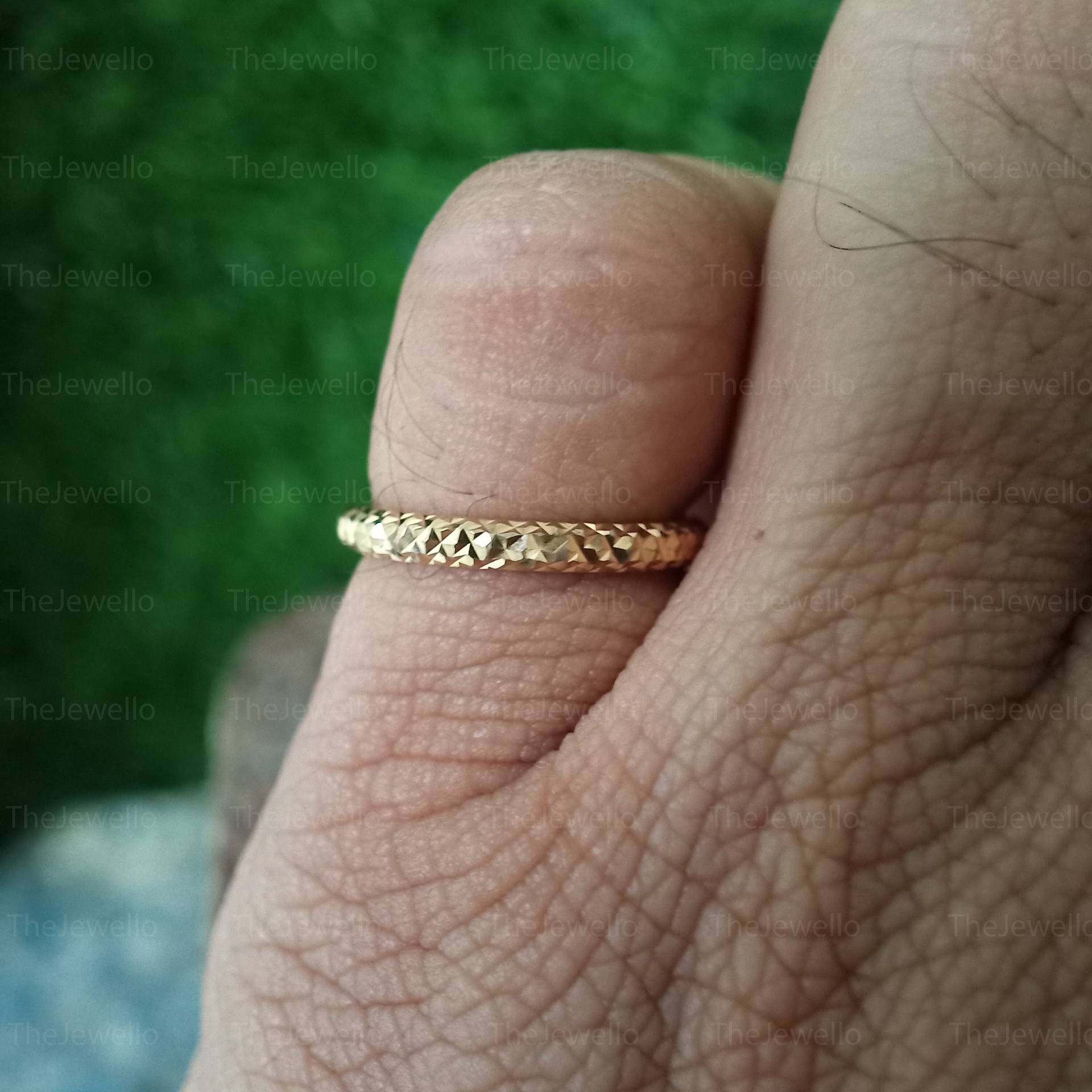 Geflochtener Gelbgold Ehering, 10K 14K 18K Ehering Für Frauen, Filigraner Milgrain Stacking Passender Band, Retro Jubiläumsring von TheJewello