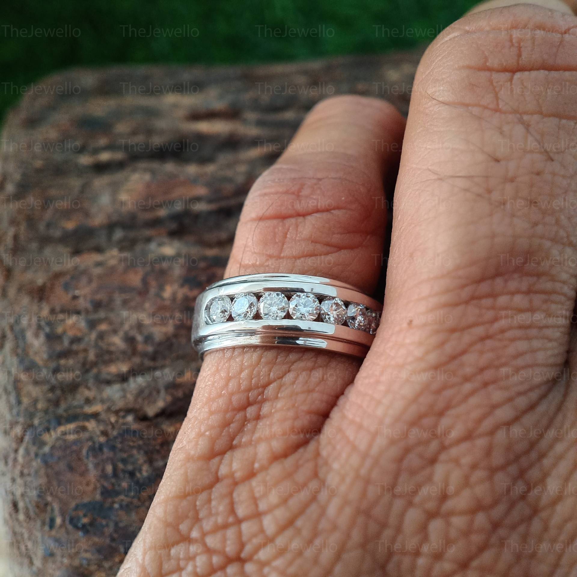 Moissanite Ehering Für Männer, 0, 75 Karat Sterlingsilberring Im Rundschliff, Massivgold Herrenring, Jahrestagsgeschenk Ihn von TheJewello