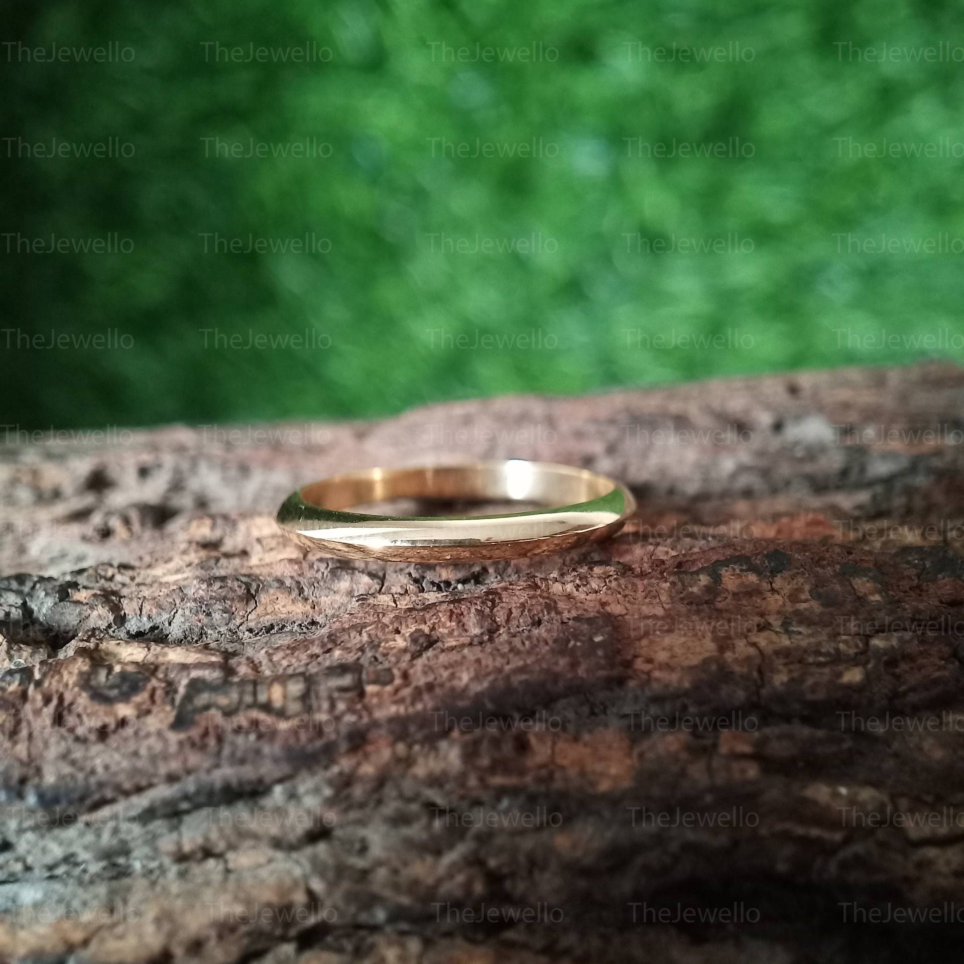 Schlicht Weiß/Rose Gelb Solid Gold Ehering, 2, 50 Mm 14 K Goldring - Eheringe Auch Als Stapelringe Dünner Ehering Verwendet von TheJewello