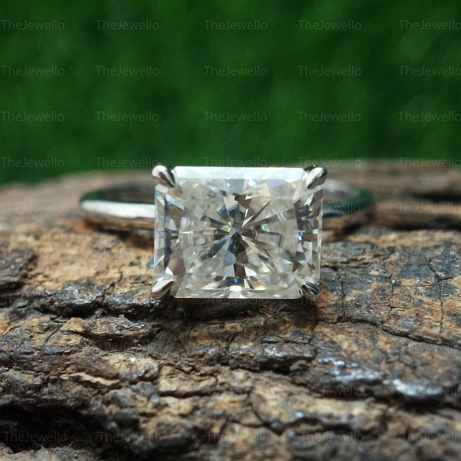 Solitär Moissanit Verlobungsring 3.50 Ct, Ehering Im Strahlenden Ost-West-Schliff, Geschenk Zum Jahrestag, 925Er Silberring von TheJewello