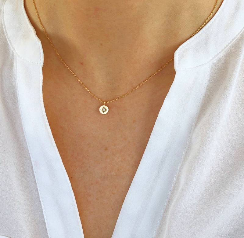 Gold Halskette, Minimal Schmuck, Sterne Beste Freundin Geschenk, Goldene Zierliche Goldkette, Geschenk Für Sie von TheJewelryStandard