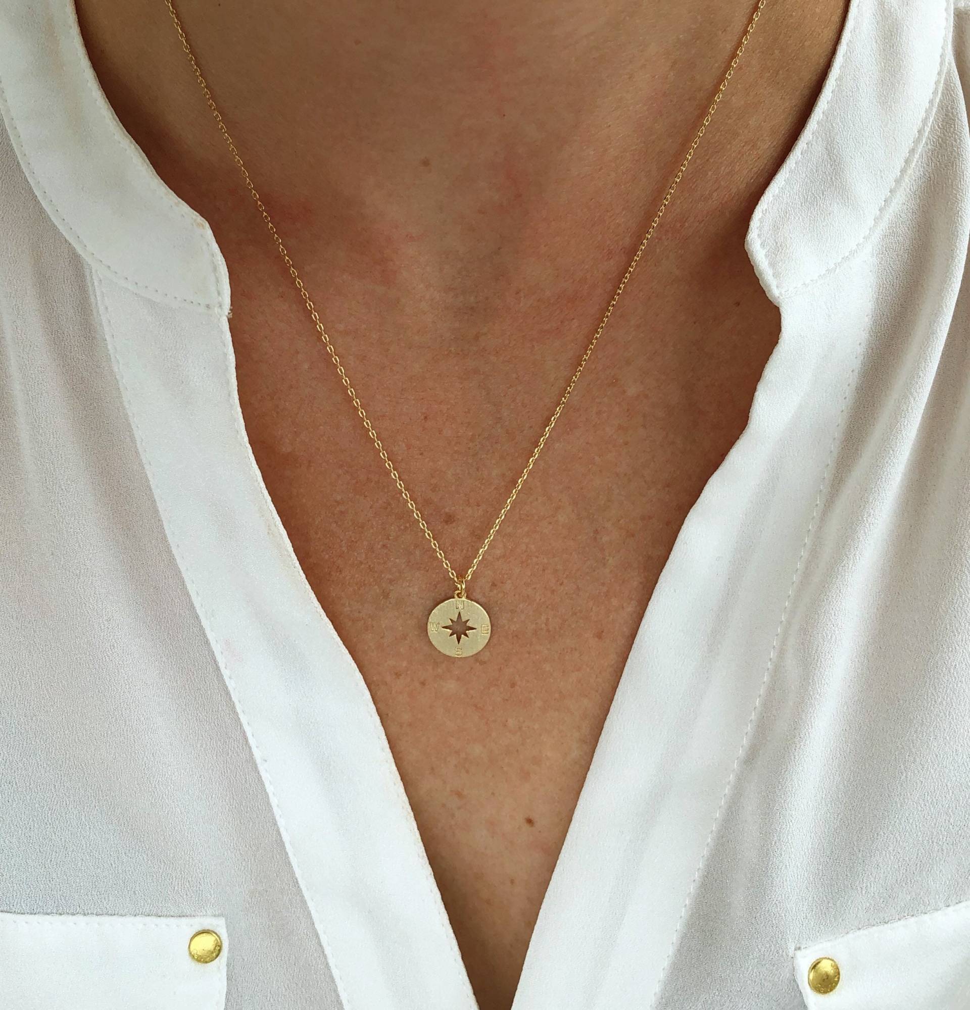 Kompass Halskette, Reisende Goldene Silberne Abschlussgeschenk Für Sie, Geschenk Frauen von TheJewelryStandard