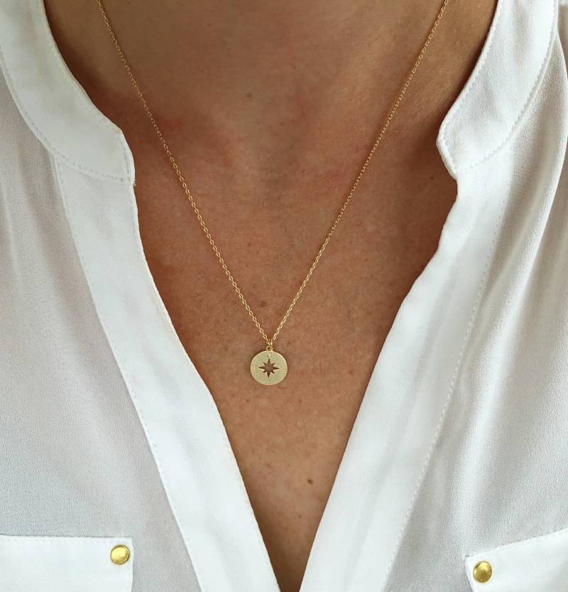 Kompass Halskette, Reisende Goldene Silberne Abschlussgeschenk Für Sie, Geschenk Frauen von TheJewelryStandard