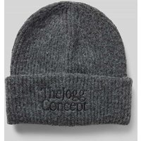 TheJoggConcept Beanie mit Label-Stitching Modell 'VIOL' in Anthrazit, Größe 1 von TheJoggConcept
