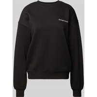 TheJoggConcept Sweatshirt mit Label-Print Modell 'SAJA' in Black, Größe M von TheJoggConcept