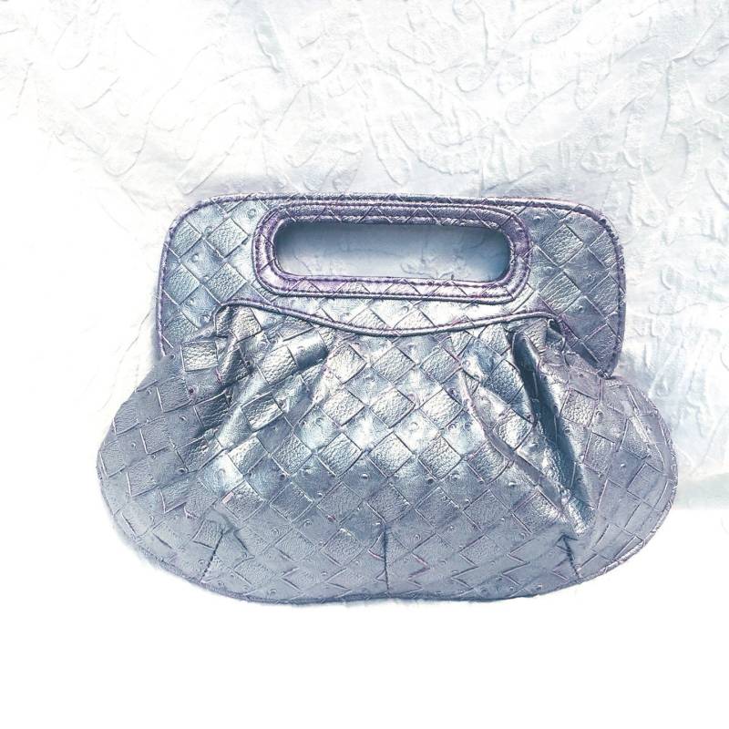 Vintage 1980S Metallic Lila Geldbörse Gewebte Henkeltasche Mit Henkel von TheJoyVault