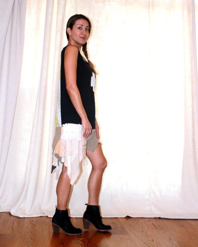 Zerfetzte Spitzentunika Wiederverwendetes Jersey-Kleid, M/L/xl von TheJoyVault