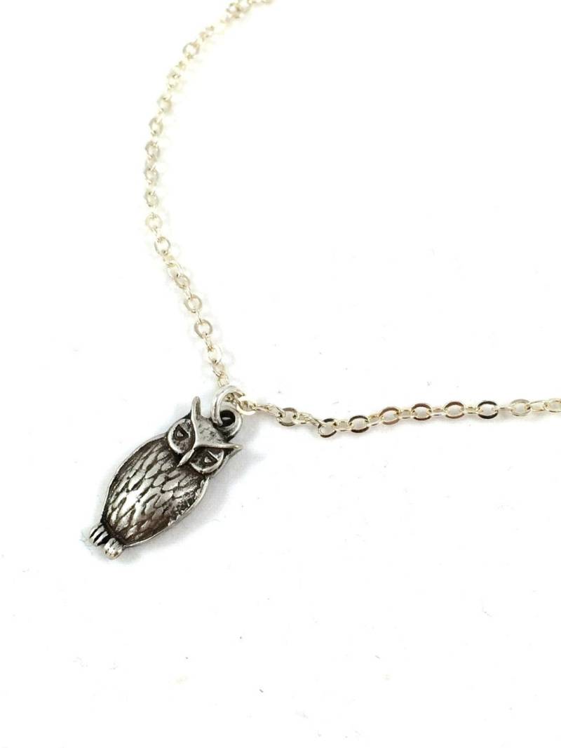 Silber Eule Fußkettchen Zinn Vogel Charm, Waldschmuck von TheJoyfulJewelryBox