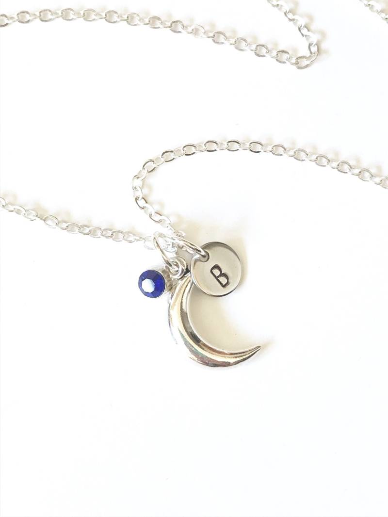 Halbmond Halskette Silber Mond Anhänger Frauen-Memorial-Andenken Schmuck Erinnerung Verlust Der Liebsten von TheJoyfulJewelryBox