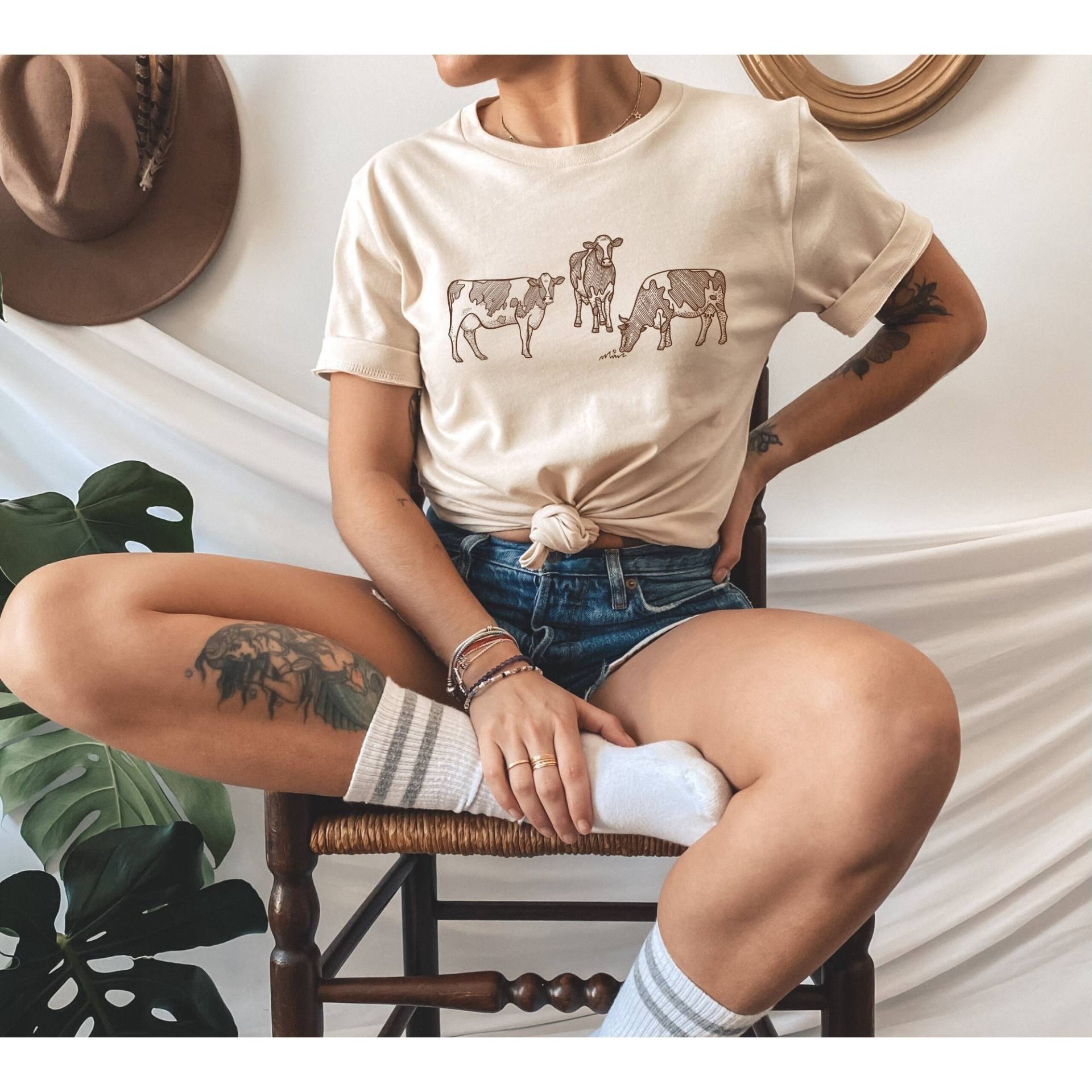 Highland Kühe Shirt Farm T Vintage Western Grafik T-Shirt Country Girl Cottagecore Kleidung Stier Aesthetic Farmcore Wild West von TheJuneKind