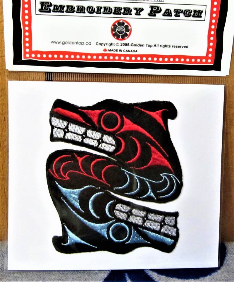 Coast Salish First Nation "Wolf'' Gestickter Patch Pacific North West Native Indigene Kunst von TheKanataShop