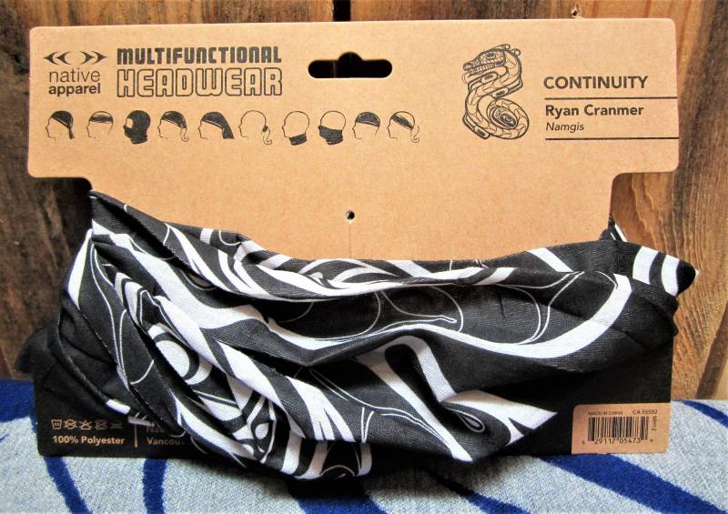 Kwakiutl Namgis First Nation "Kontinuität' Multifunktionale Kopfbedeckung Pacific North West Coast Native Indigene Modekunst von TheKanataShop