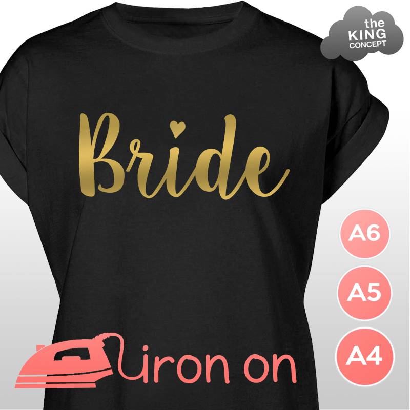 Braut Kader Eisen Auf Vinyl Aufkleber Für T-Shirts Tops Tees Gold Diy Hen Night Party Shirts Permanent von TheKingConcept