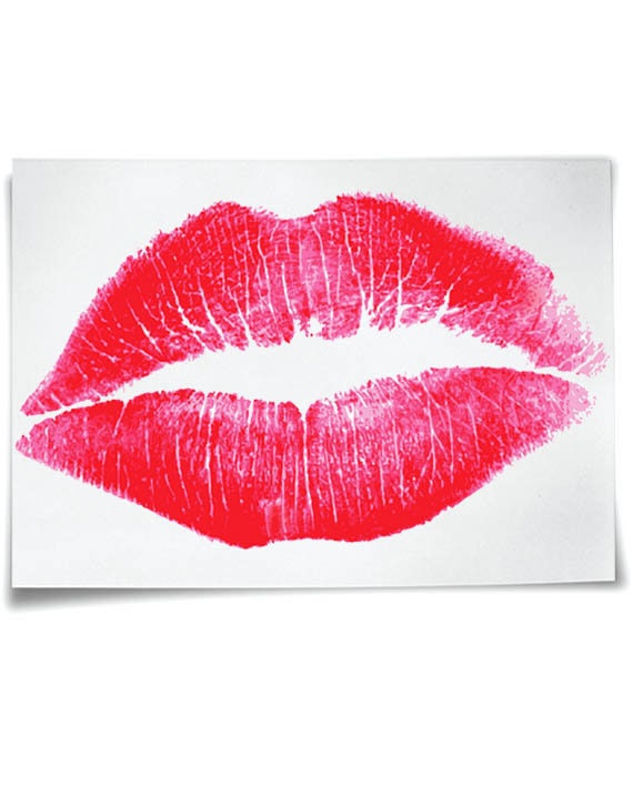 Lippenstift Kuss T-Shirt Transfer Rote Lippen Druck Peck Hen Night Party Mwah von TheKingConcept