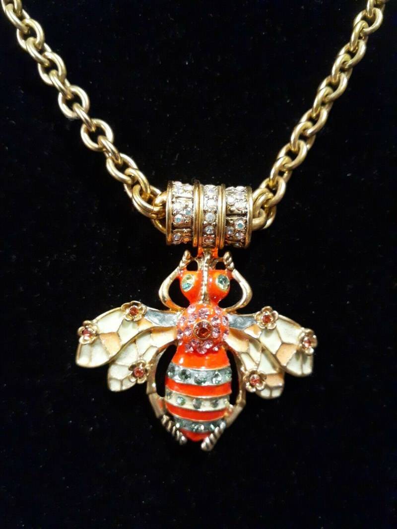 Kirks Folly Beautiful Goldtone Enameled Hornet Bee18" Kette Magnet Enhancer von TheKingsStorehouse