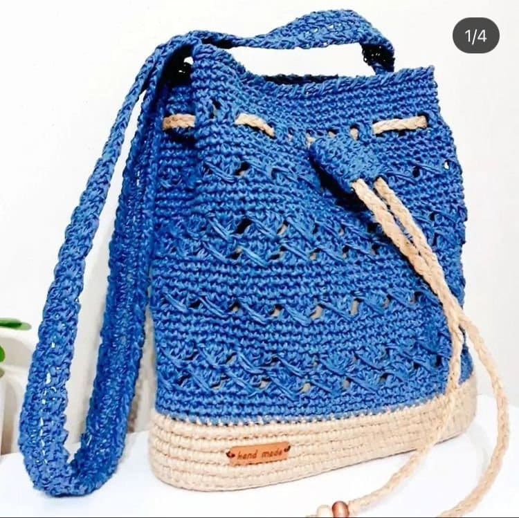 Luxus Umhängetasche, Stroh Crossbody Tasche, Papier Garn Raffia Häkeltasche, Geschenk Für Sie, Sommer Beuteltasche von TheKnittingHands