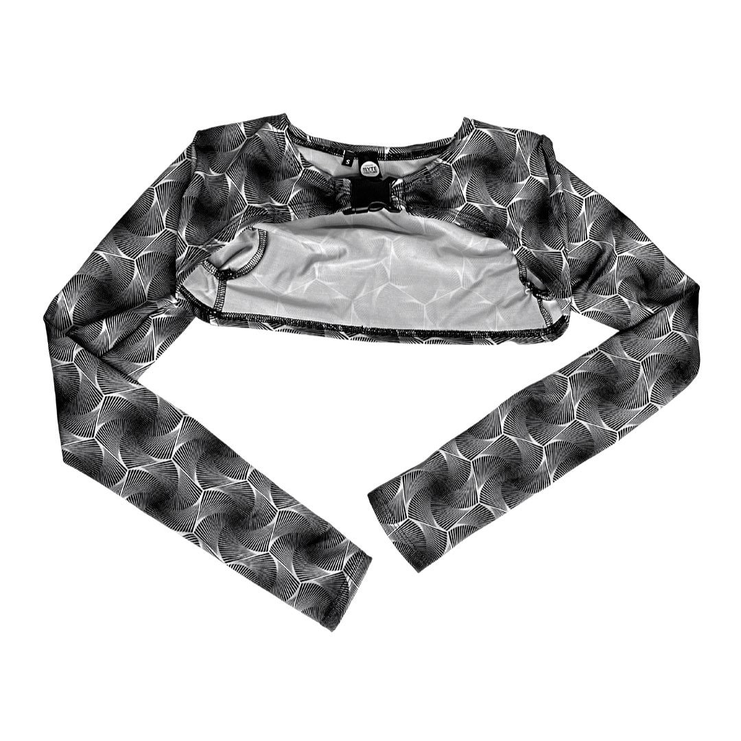 Hexx | Langarm-Schnallentop, Festival-Top Für Frauen, Rave-Top, 2025 Mode, Vertuschen, Uv-Reaktiv, Schwarzweiß-Rave-Outfit, Accessoire Hexx | Langarm-Schnallentop, Festival-Top Für Frauen, Rave-Top, 2025 Mode, Vertuschen, Uv-Reaktiv, Schwarzweiß-Rave-Outfit, Accessoire von TheLYTECouture