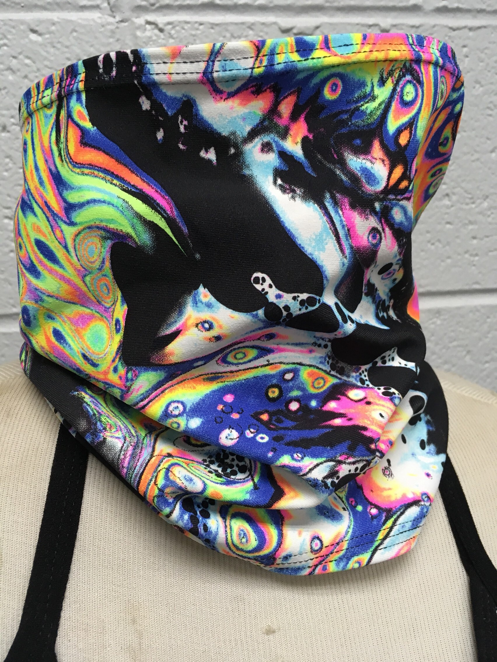 Requiem Rave Maske Festival Gaiter - Polyester Spandex Mischung von TheLYTECouture