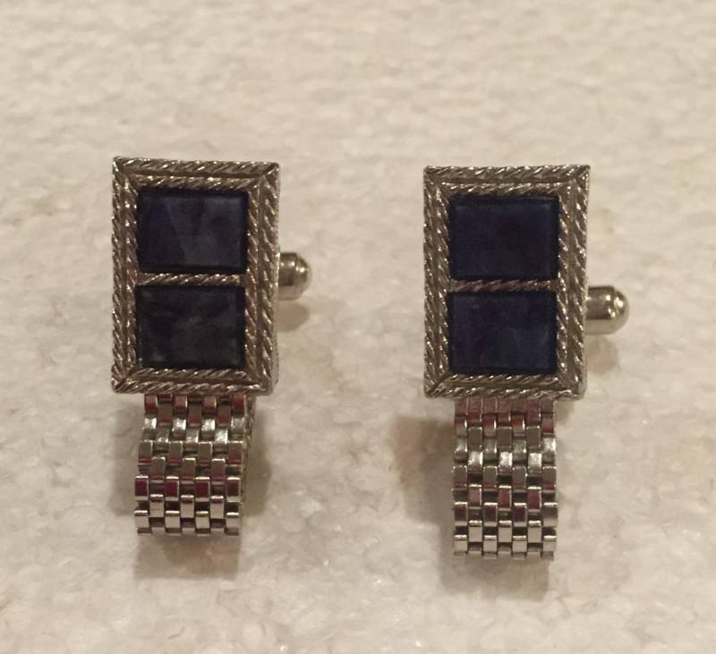 Jahrgang Wrap-Around-Manschettenknöpfe - Silvertone von TheLadyCollects