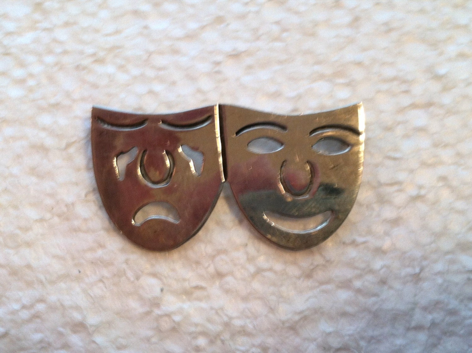 Vintage Sterling Silber Pin Komödie & Tragödie Mexiko von TheLadyCollects