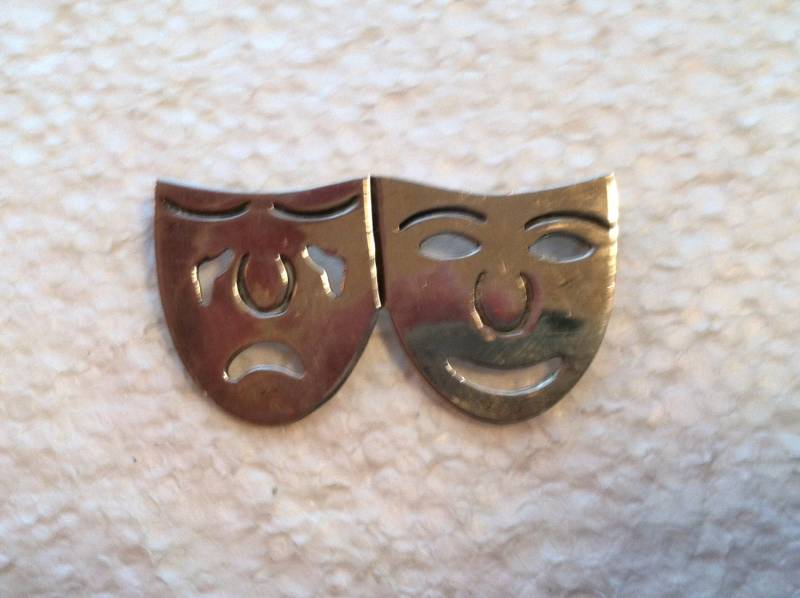 Vintage Sterling Silber Pin Komödie & Tragödie Mexiko von TheLadyCollects
