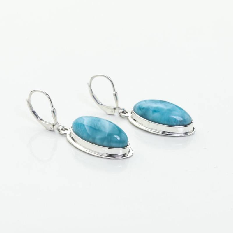 Larimar Ohrhänger 925Er Silber, Echter Dominikanerstein - Britney Larimar Ohrhänger 925Er Silber, Echter Dominikanerstein - Britney von TheLarimarShop
