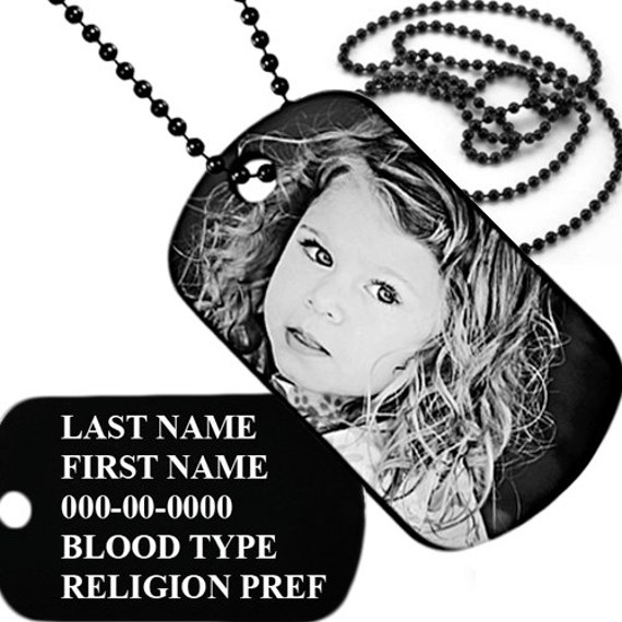 Military Army Tag Mit Kette, Personalisierte Doppelseitige Fotolaser Gravierte Schwarze Tag Hundemarke Military Army Tag Mit Kette, Personalisierte Doppelseitige Fotolaser Gravierte Schwarze Tag Hundemarke von TheLaserSpecialists
