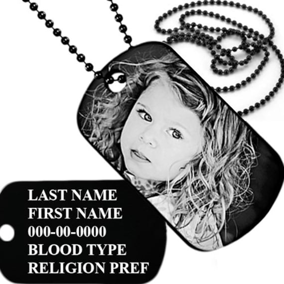 Military Army Tag Mit Kette, Personalisierte Doppelseitige Fotolaser Gravierte Schwarze Tag Hundemarke Military Army Tag Mit Kette, Personalisierte Doppelseitige Fotolaser Gravierte Schwarze Tag Hundemarke von TheLaserSpecialists