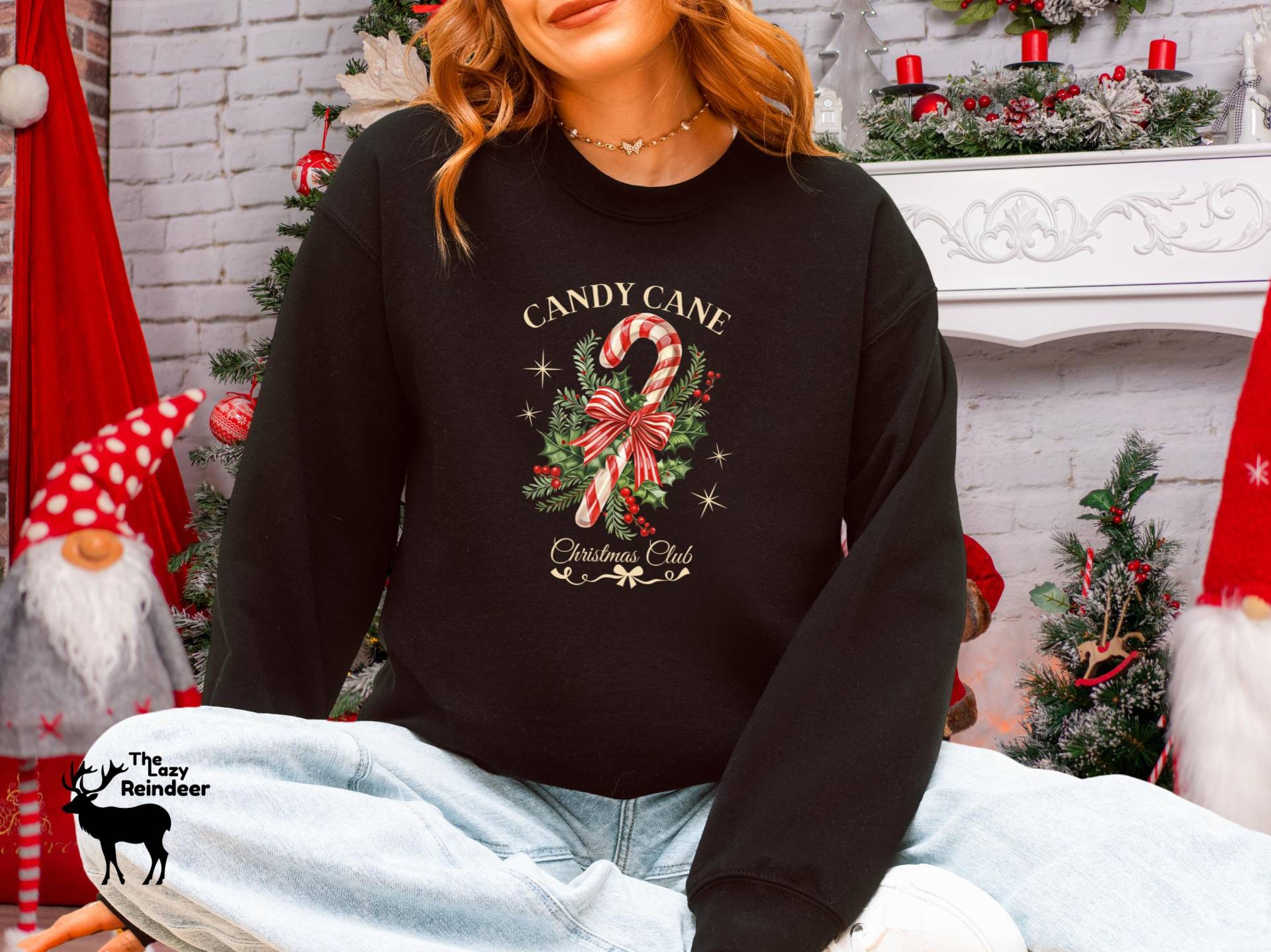 Candy Cane Christmas Club Sweatshirt, Weihnachten Vintage Pullover, Retro Schleife Candy Cane Christmas Club Sweatshirt, Weihnachten Vintage Pullover, Retro Schleife von TheLazyReindeer