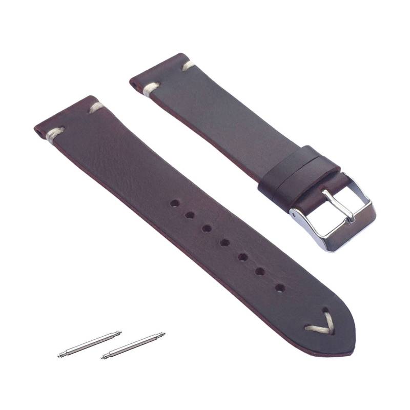 Handgefertigtes Vintage Dunkelbraunes Leder Uhrenarmband Handgenäht Mit Kontrastnähten in Den Breiten 18mm, 20mm Und 22mm Handgefertigtes Vintage Dunkelbraunes Leder Uhrenarmband Handgenäht Mit Kontrastnähten in Den Breiten 18mm, 20mm Und 22mm von TheLeatherJunkie