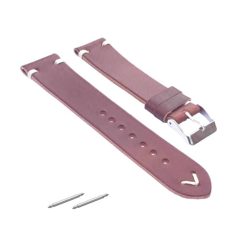 Handgefertigtes Vintage Hellbraunes Leder Uhrenarmband Handgenäht Mit Kontrastnähten in Den Breiten 18mm, 20mm Und 22mm Handgefertigtes Vintage Hellbraunes Leder Uhrenarmband Handgenäht Mit Kontrastnähten in Den Breiten 18mm, 20mm Und 22mm von TheLeatherJunkie