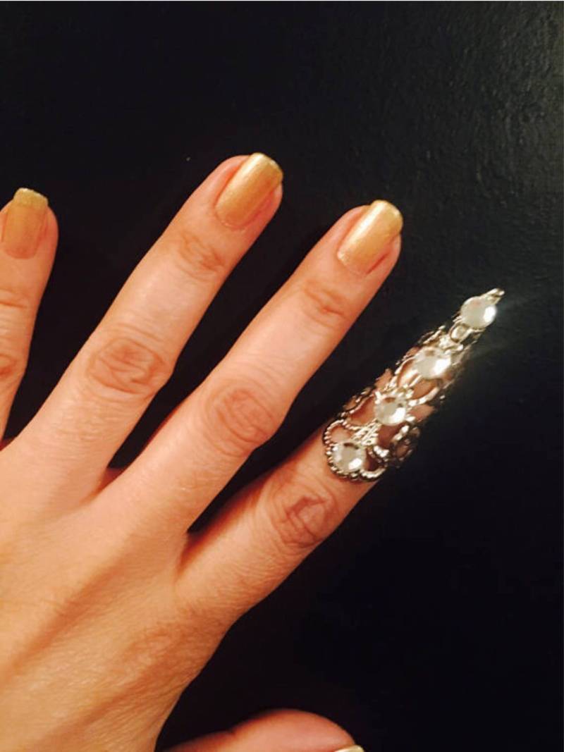 Kristall Pfeilspitze, Krallenring, Nagelschutz Oder Daumenring, Silber Farben, Swarovski Kristalle, 1 Stück, Verstellbar Kristall Pfeilspitze, Krallenring, Nagelschutz Oder Daumenring, Silber Farben, Swarovski Kristalle, 1 Stück, Verstellbar von TheLegacyArt