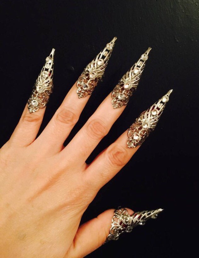Kristallkrallen, Krallenringe, Sehr Scharfe Krallen, Kristall Krallen, Nagel Abdeckungen, Metall Nagel Schützer, 20 Stück von TheLegacyArt