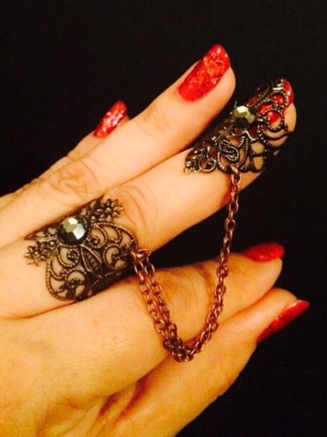 Verketteter Krallenring, Nagelschutz, Nagelspitze, Kralle, Metallklaue, Nagelabdeckung, Ring Und Verstellbar von TheLegacyArt