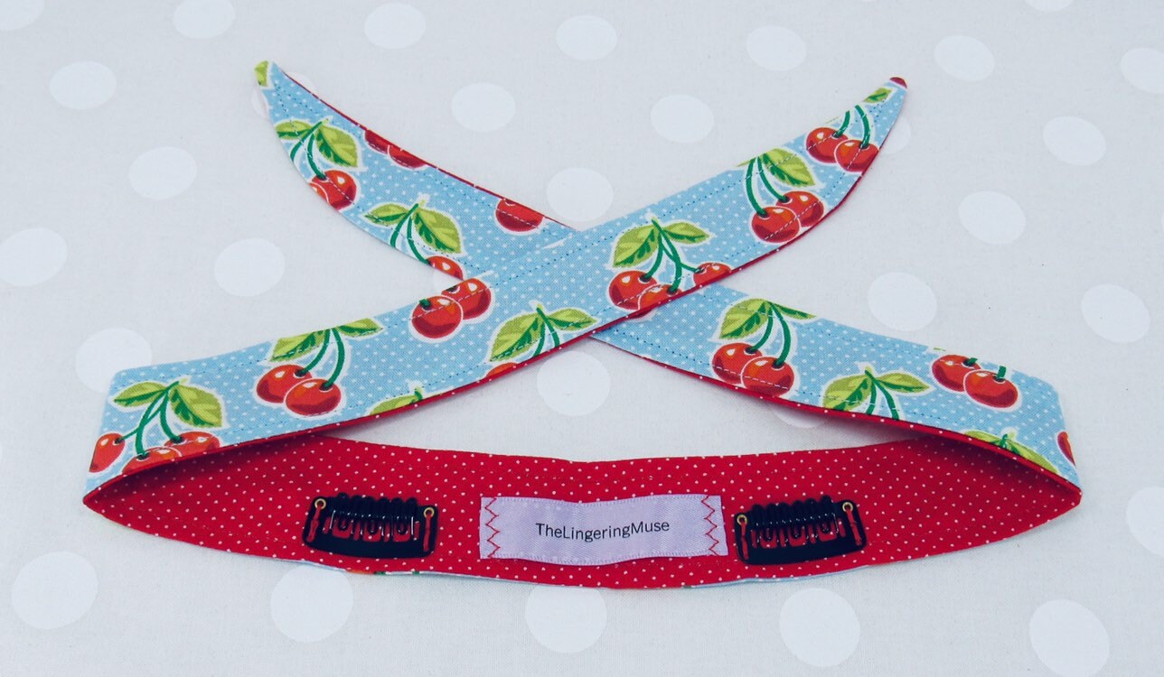 Retro Kirschen Polka Dot/Anti-Rutsch Stirnband Gut Für Feine Oder Dünner Werdendes Haar Handarbeit Retro Kirschen Polka Dot/Anti-Rutsch Stirnband Gut Für Feine Oder Dünner Werdendes Haar Handarbeit von TheLingeringMuse