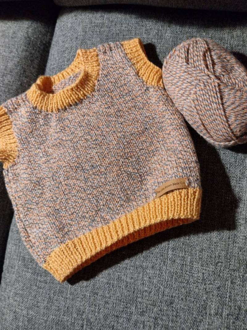 Kleinkinder Over Top Vintage Tank Kinderpullover 6 - 9 Monate Handgestrickte Kinder Freepost Uk Direkte Post von TheLittleBrownBearCo