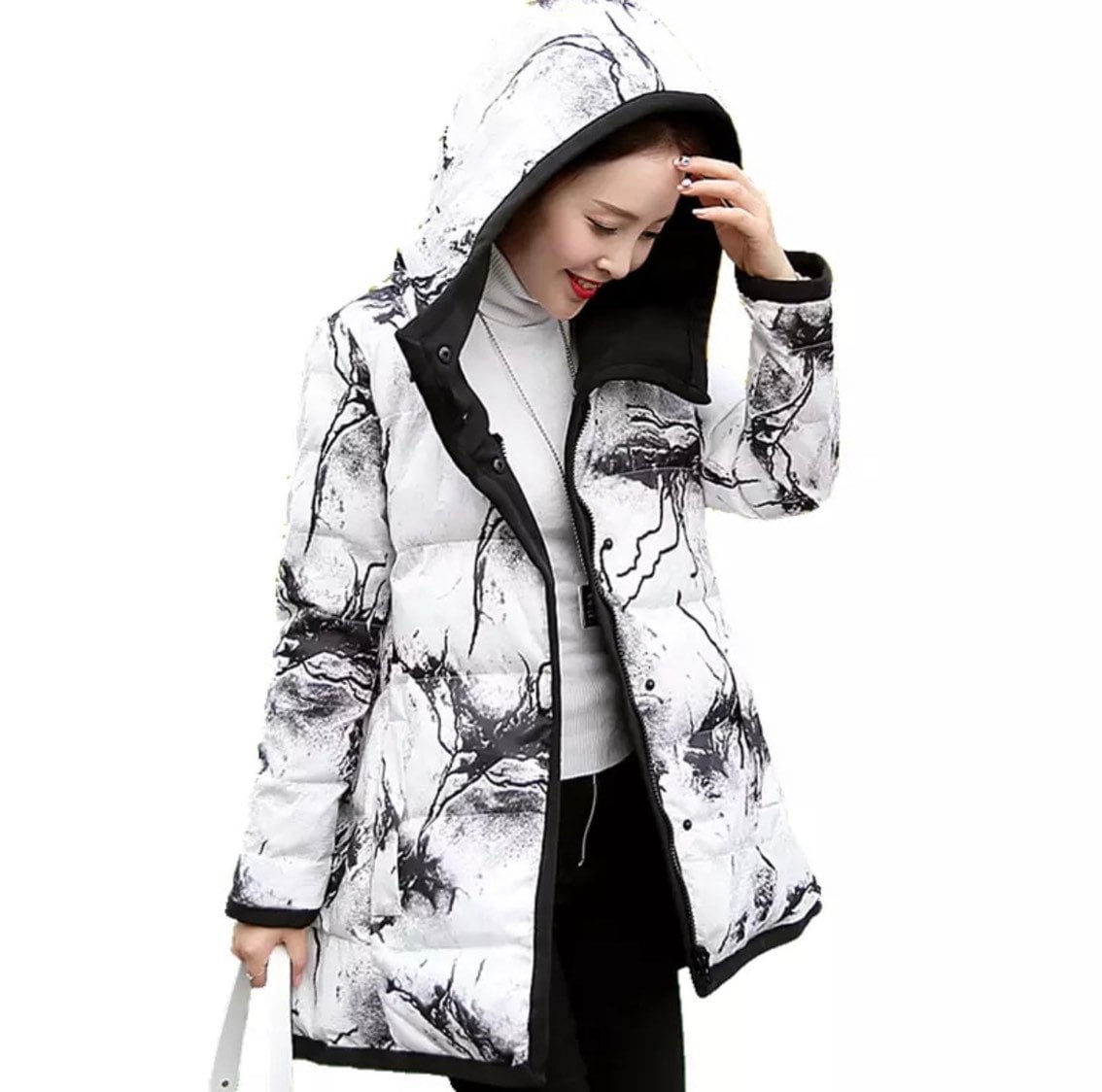 Daunenjacke. Damenjacke. Modejacke. Winterjacke. Lange Jacke. Langer Mantel. Reversible von TheLittleFurShop