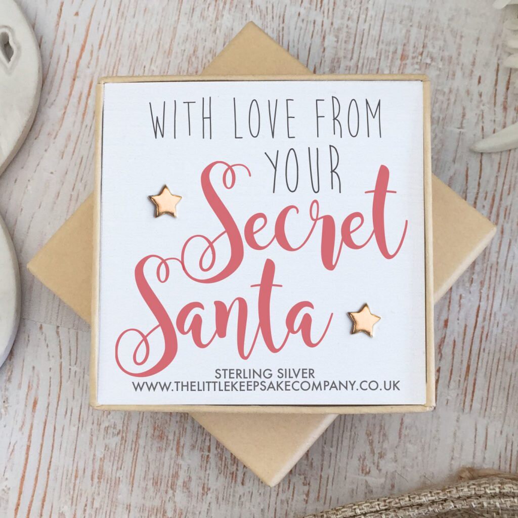 Weihnachtsohrringe Aus Roségold-Vermeil - "With Love From Your Secret Santa' Weihnachtsohrringe Aus Roségold-Vermeil - "With Love From Your Secret Santa' von TheLittleKeepsakeCo