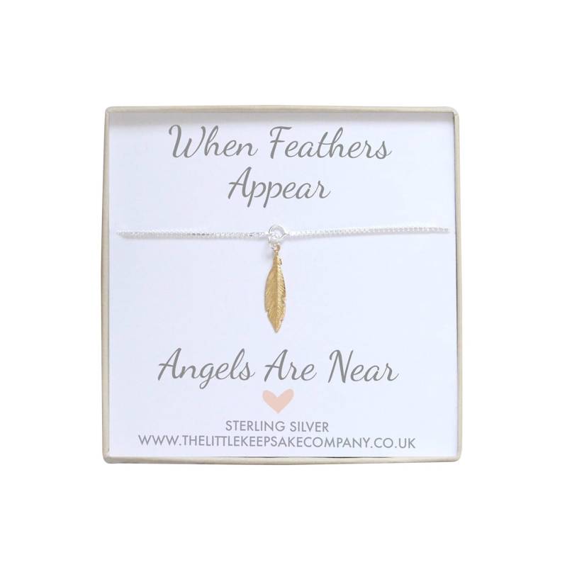 Wenn Federn Erscheinen Armband - Mini Gelb Gold Feder von TheLittleKeepsakeCo