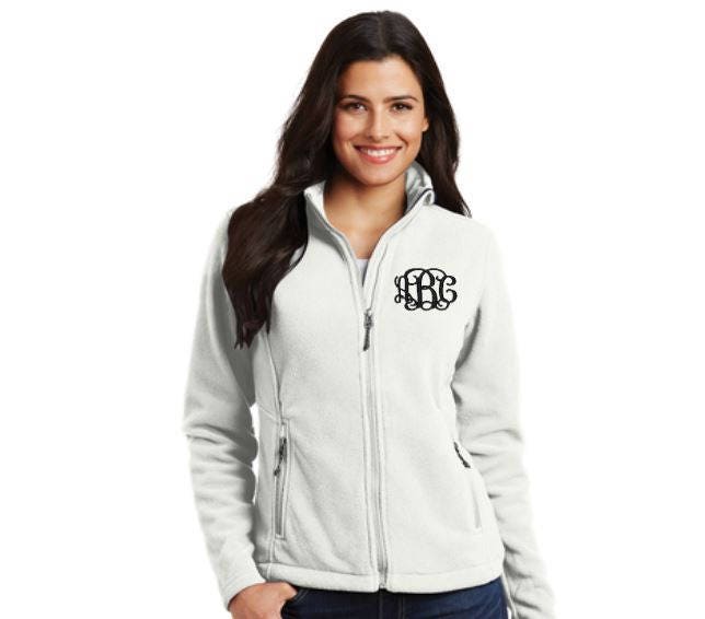 Monogramm Bestickt-Fleece-Jacke, Durchgehender Reißverschluss-Fleece-Jacke, Damen Fleece-Jacke, Vlies, Voller Zip-Fleece Monogramm Bestickt-Fleece-Jacke, Durchgehender Reißverschluss-Fleece-Jacke, Damen Fleece-Jacke, Vlies, Voller Zip-Fleece von TheLittleReasons