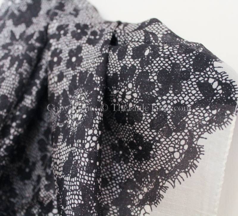 Handgenähter Schal Aus Schwarzer Spitze 100% Seide von TheLittleTibet