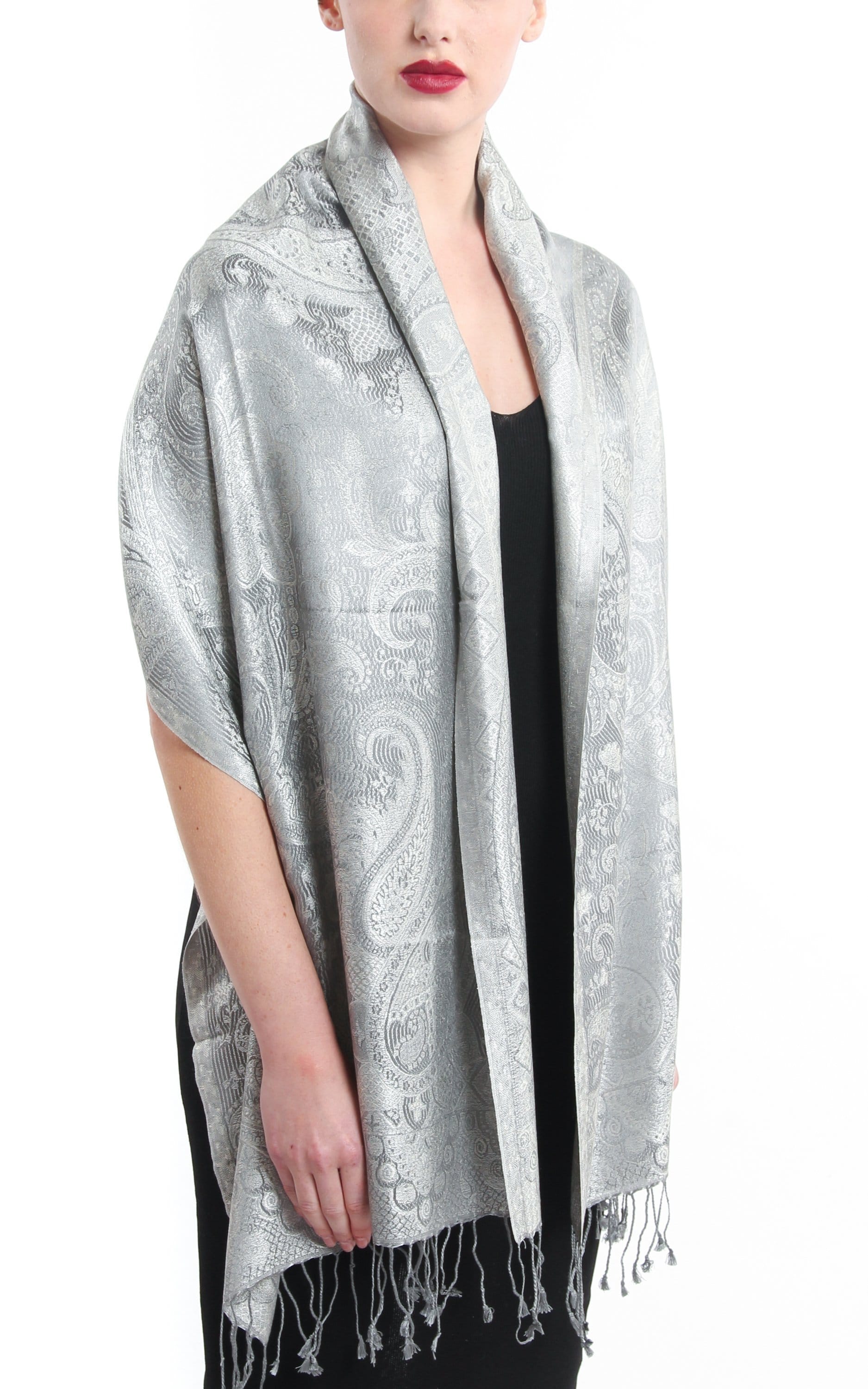 Silber Seidenschal Reise-Accessoires - 100% Reiner Eid Geschenk Paisley Pashmina Schal Für Mama Silber Seidenschal Reise-Accessoires - 100% Reiner Eid Geschenk Paisley Pashmina Schal Für Mama von TheLittleTibet