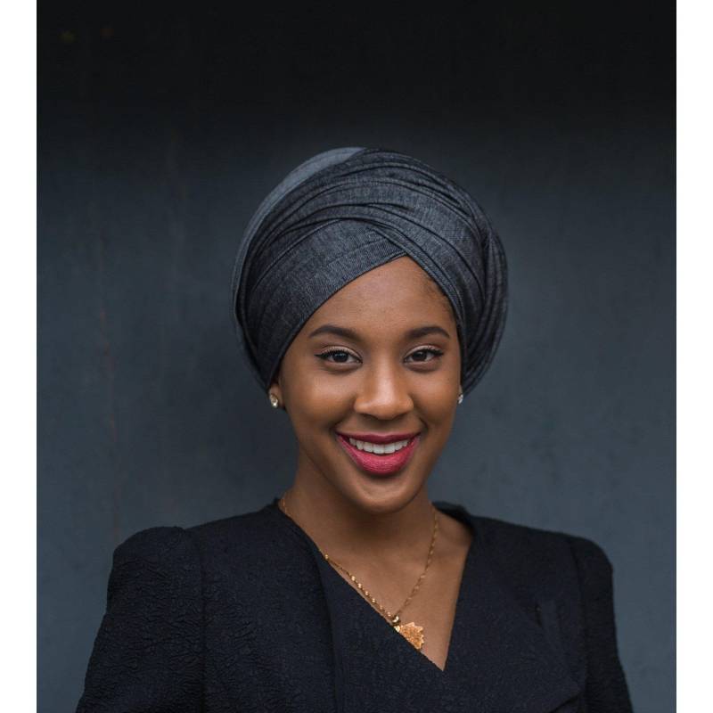 Dehnbares, Schwarzes Kopftuch Aus Denim-Imitat von TheLittleTichelLady