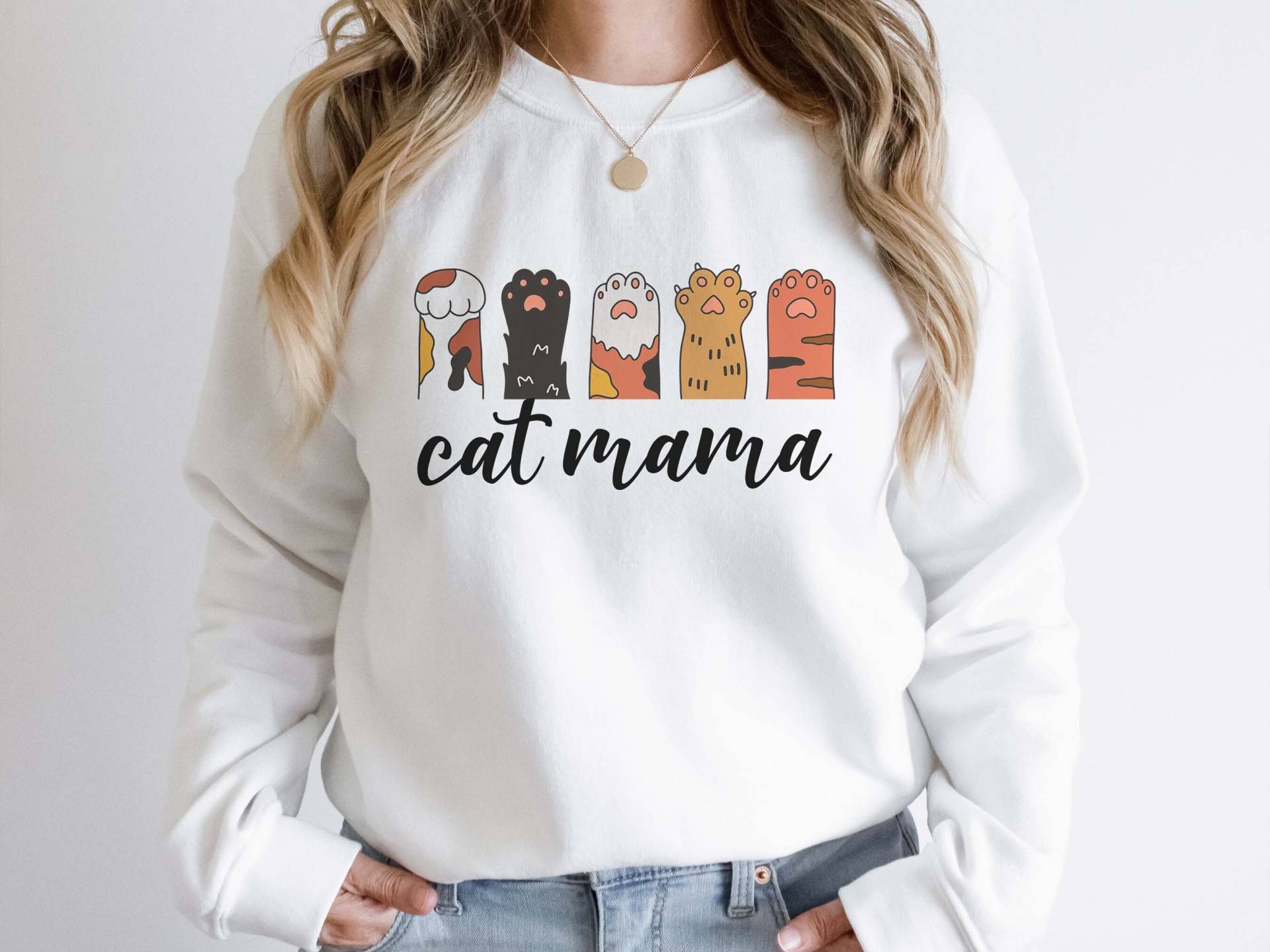 Katzen Mama Sweatshirt Süße Katze Katzenpfoten Neue Pullover Katzenbesitzer Geschenke von TheLocalShop1