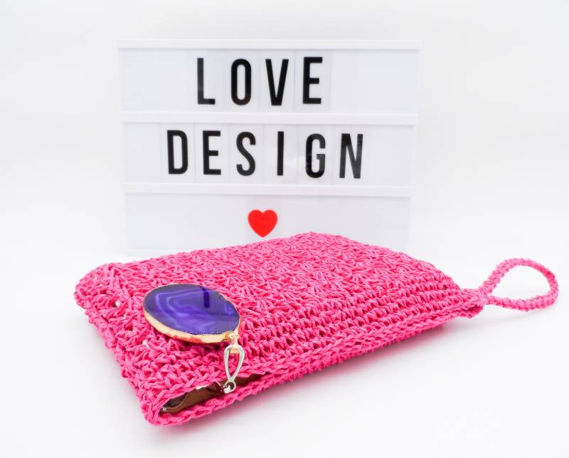 Fuchsia Rosa Sommerkupplungsbeutel von TheLoveDesignShop